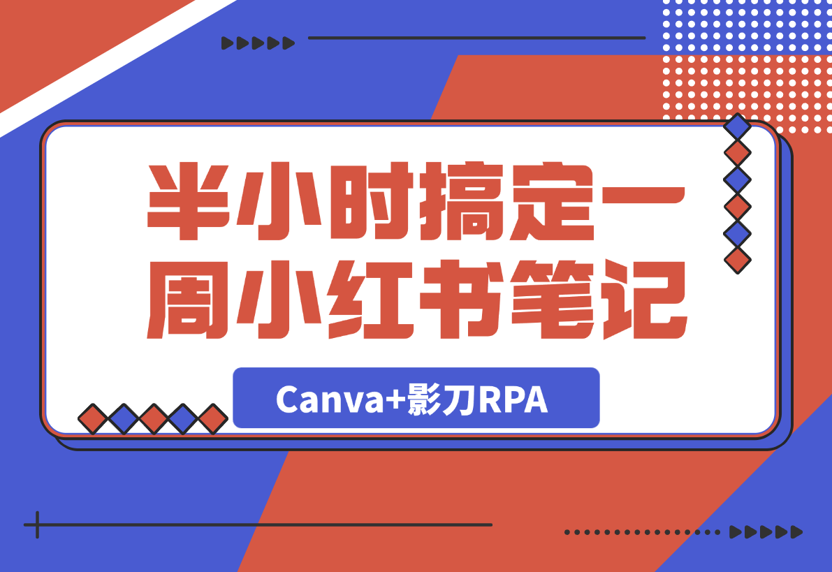 半小时搞定一周小红书笔记：我用Canva+影刀RPA